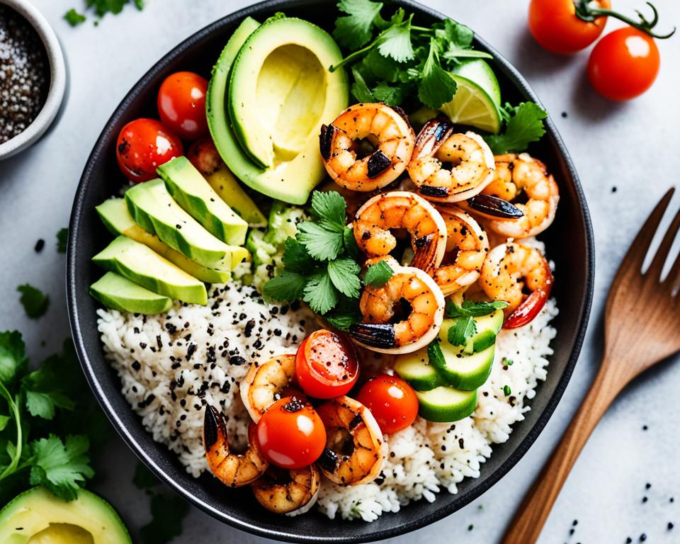 Blackened Shrimp Bowl lunch recipe