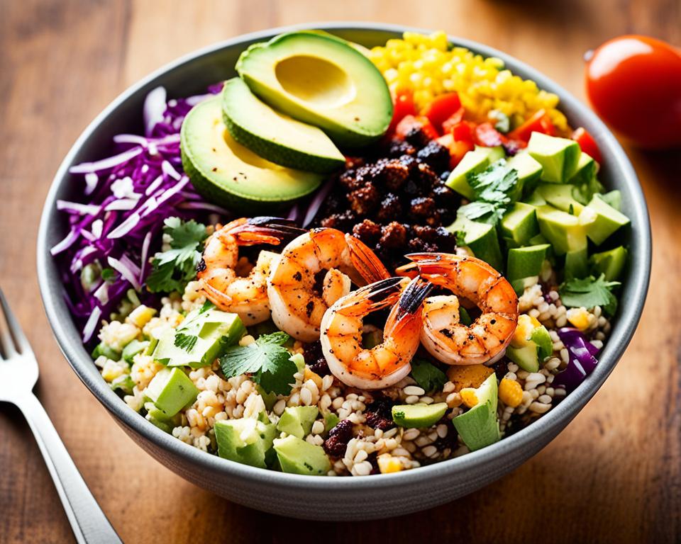 Variation: Blackened Shrimp Avocado Burrito Bowl