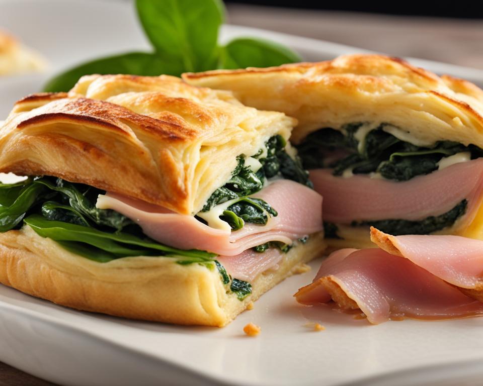 ham and cheese spinach puffs