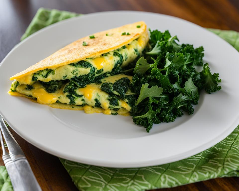 kale and avocado omelet