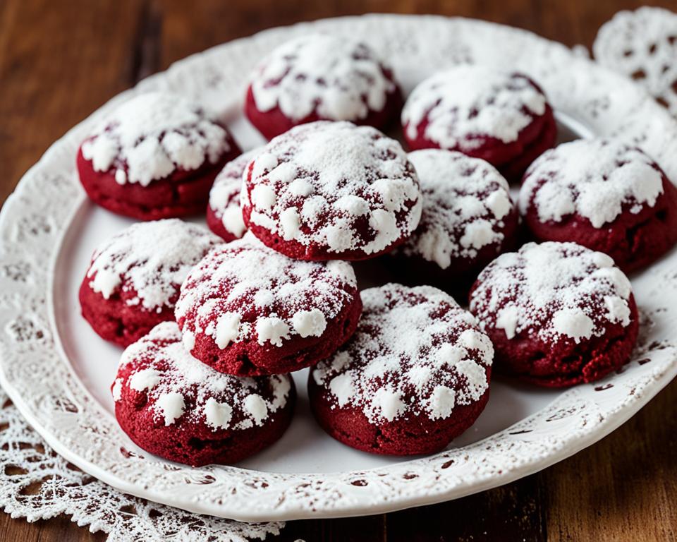 red velvet snowball cookies