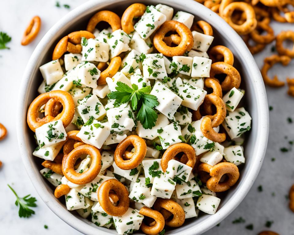 Delicious Garlic-Ranch Party Mix Recipe