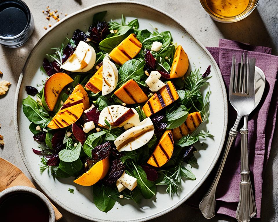 Roasted Pumpkin and Halloumi Salad