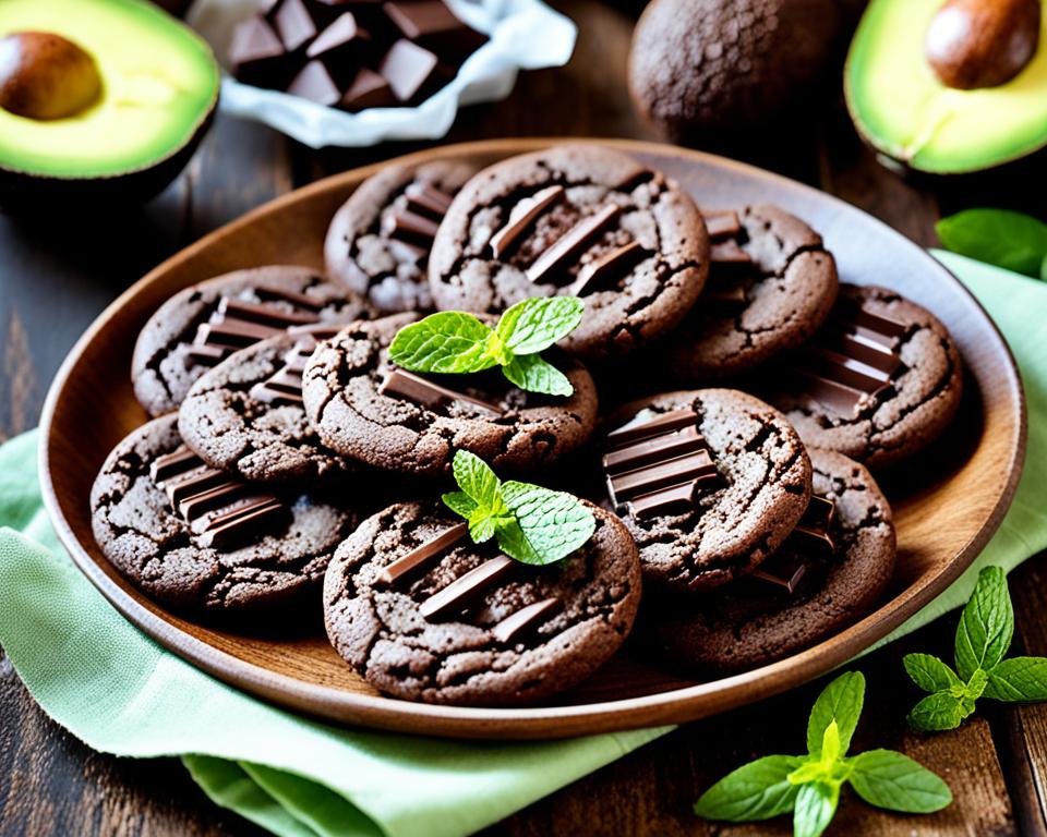 healthy double chocolate avocado cookies
