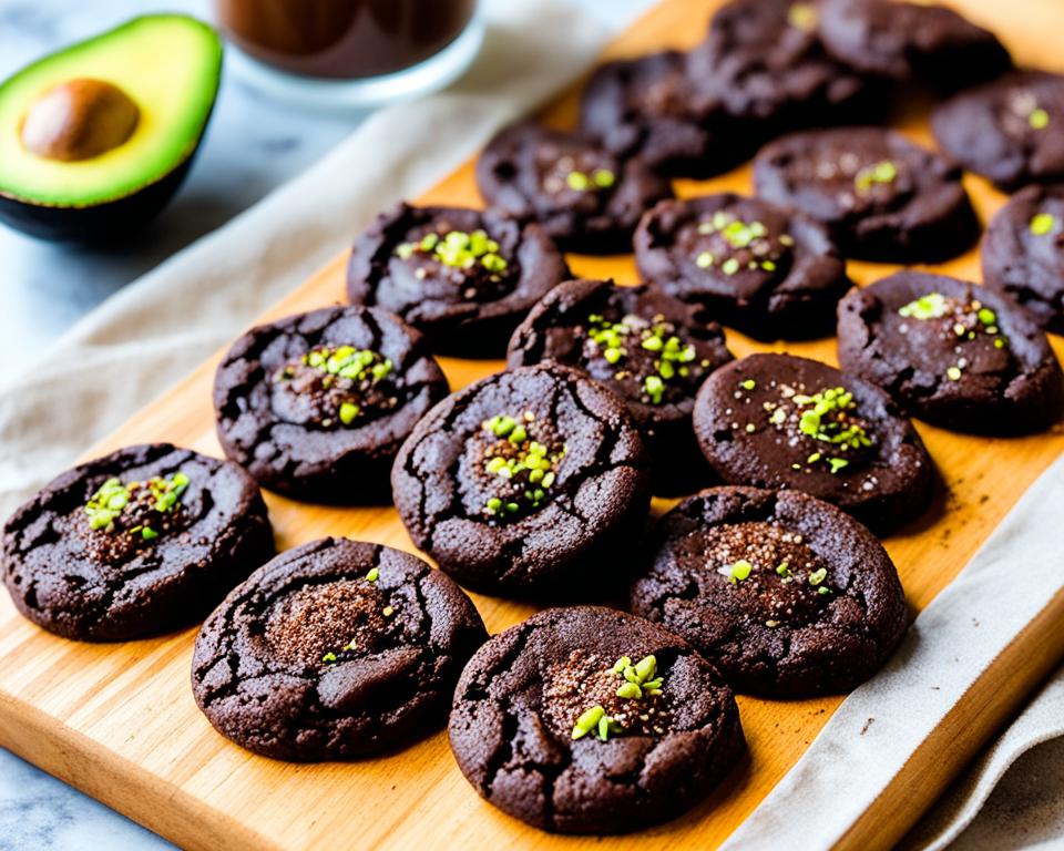 healthy double chocolate avocado cookies