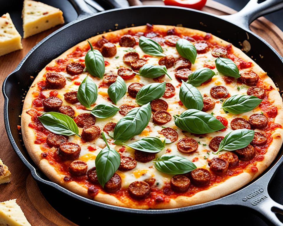 hot sausage pan pizza