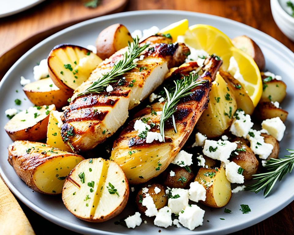 lemony chicken and potatoes