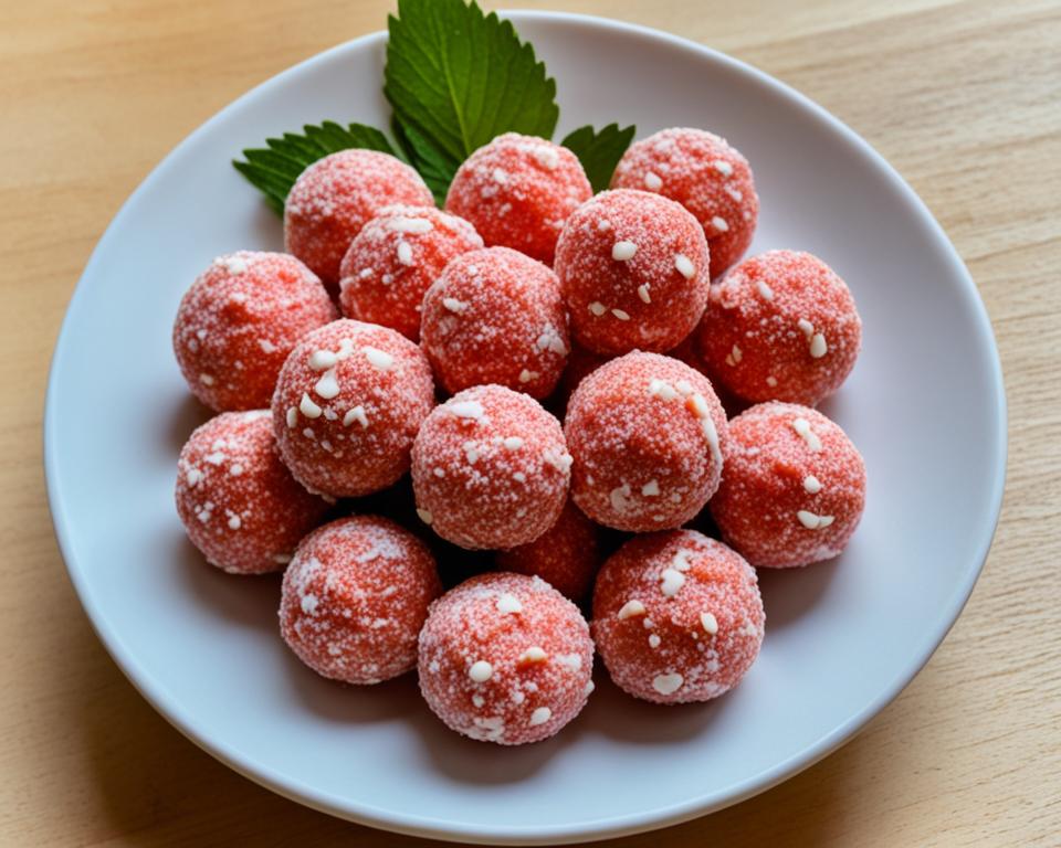 strawberries and cream energy balls