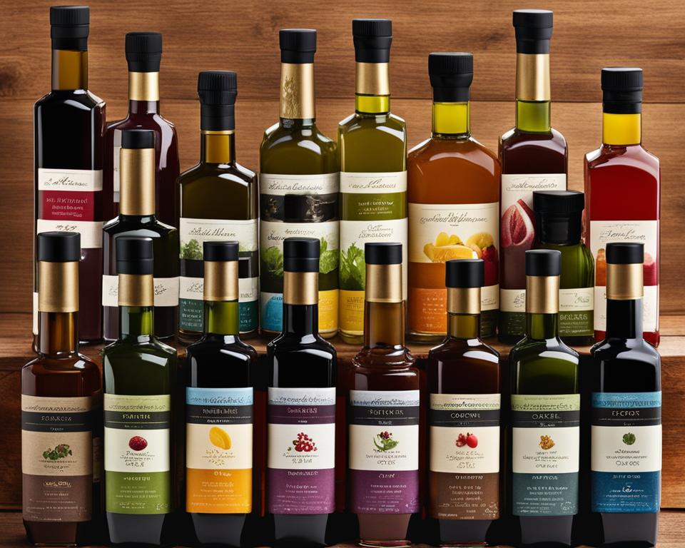 variety of oils and vinegars