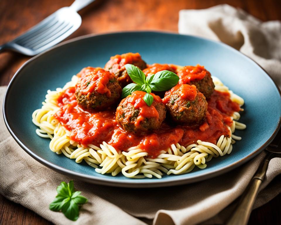 vegan lentil meatballs with marinara sauce